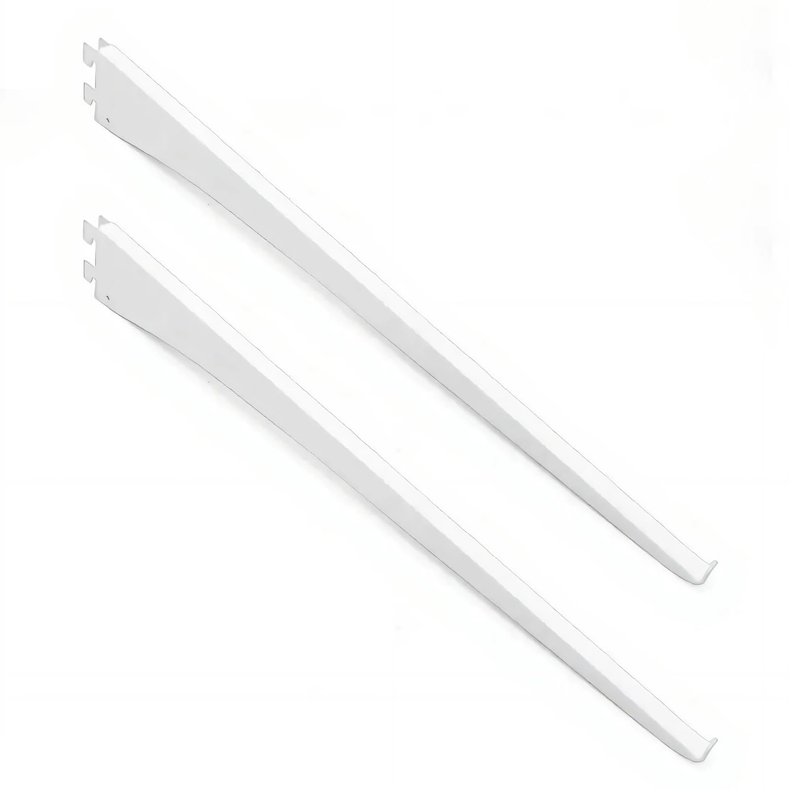 Msioytog White Duty Metal Shelf Brackets Rustproof Carbon Steel Vertical Hole Plate Rack For Standard Slotted Shelving Supports Metal Shelf Bracket