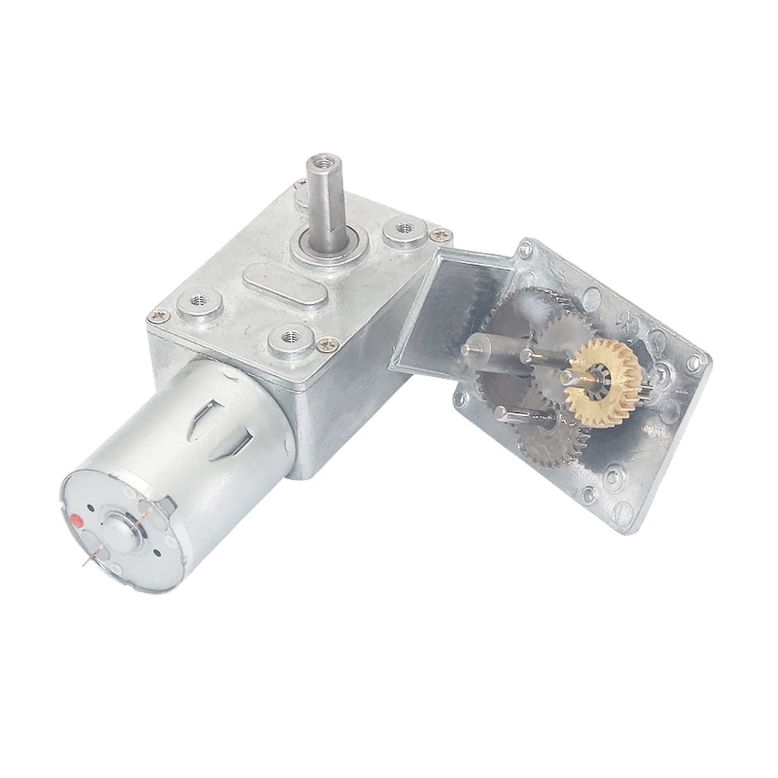 Moteur à courant continu DC6V/12V24V 2 tr/min 150 réducteur de vitesse couple élevé moteurs engrenage vis sans fin en métal moteur basse réversible JGY370 : , tension CC 6 volts)(Dc 6 Volt,6 RPM)