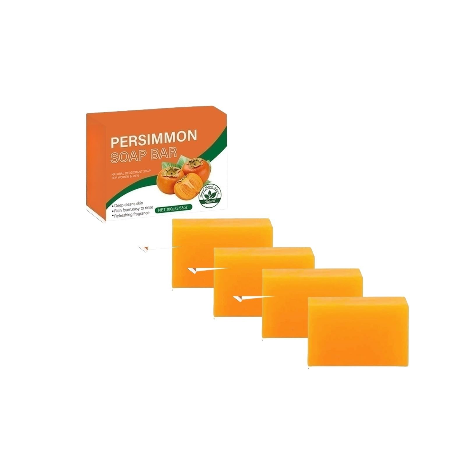 Persimmon Soap Bar, Natural Deodorant Body Soap for Men & Women,