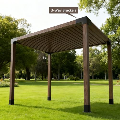 Image of Pergola Kit, 3-Way Pergola Brackets for 4 inchx 4 inch (Actual 3.5 inch X 3.5 inch)