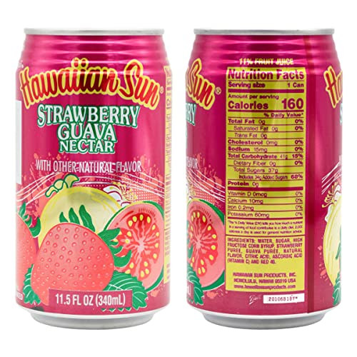 Hawaiian Sun Drinks, Guava Variety, 4 Cans per Flavor, Pack of 12