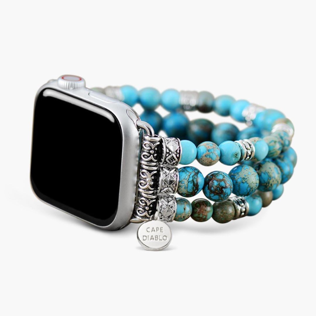 Cape Diablo Smart Watch Band for Women - Handmade Gemstone Strap - Compatible with 38mm-45mm Apple Faces
