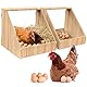 GHWMYD Hühnernistkästen zur Wandmontage, 2er-Pack Hühnerstallzubehör aus Holz für Geflügel zum Eierlegen, 35.3 x 35.3 x 34.2cm große Legenest Hühnerneste für Hühner und Enten