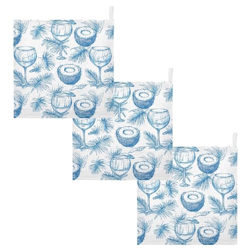Image of vvfelixl Wine Beach Party Baby Burp Cloths Baby Muslin Washcloths for Boys Girls Cotton Babys Face Towel for Newborn Infants Soft and Absorbent 11.8 X 11.8 in, 5 Pack