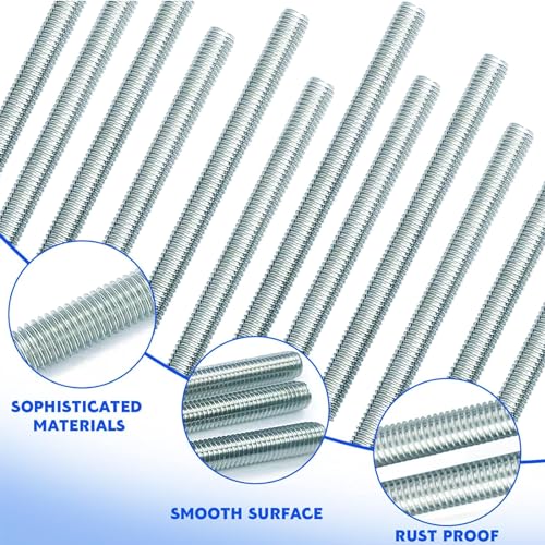 Edelstahl Vollgewindestange M8 x 100mm - Verzinkte Gewindestange, Festigkeitsklasse A2-70 DIN 975
