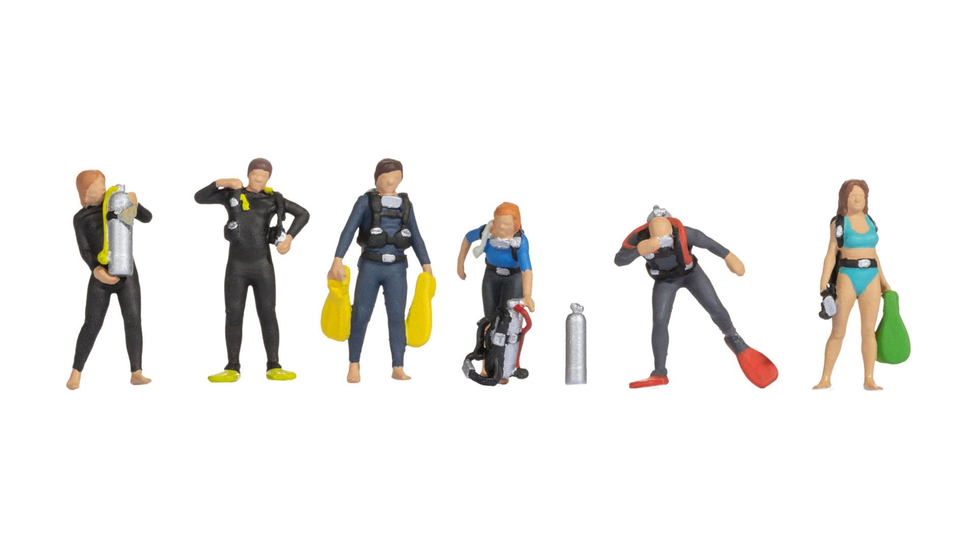 NOCH H0 Figures Diver, Detailed Model Figures, 1:87 H0 for Underwater Worlds and Terrain Design