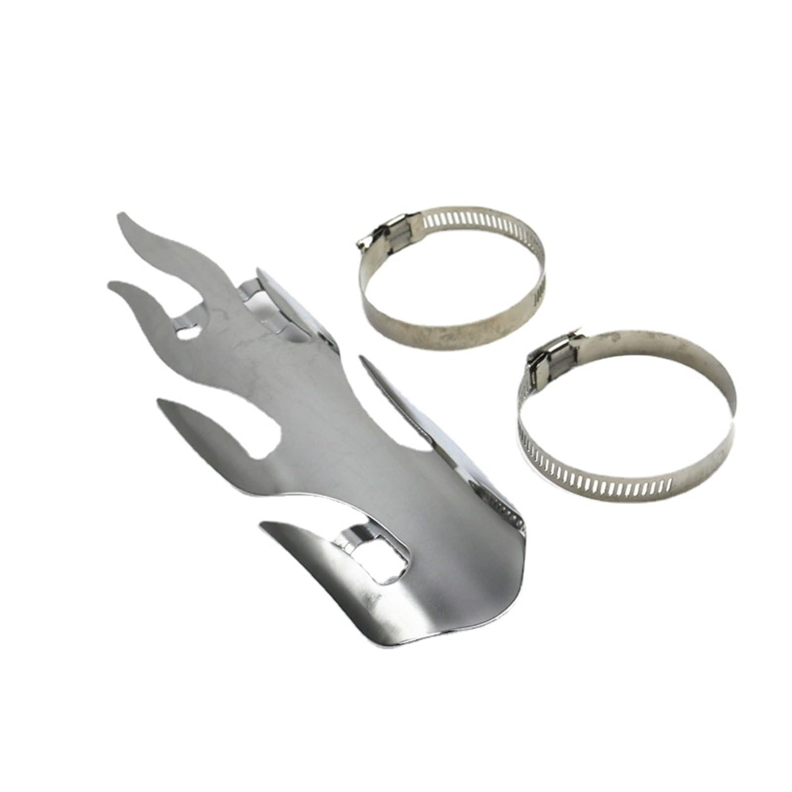 Protector térmico para tubo de escape de moto con diseño de llama y aislamiento de calor 7