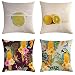 GjbCDWGLA Fodere per Cuscini al Limone Federe per Cuscini in Cotone E Lino per Divano, Divano - 18 X 18 Pollici 4 Pezzi