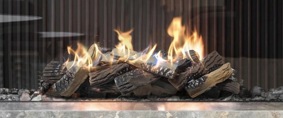 8er-Set Keramikholz Deko-Holz für Bio-Ethanol oder Gas Kamin hitzebeständige Keramik-Holzscheite Kaminholz