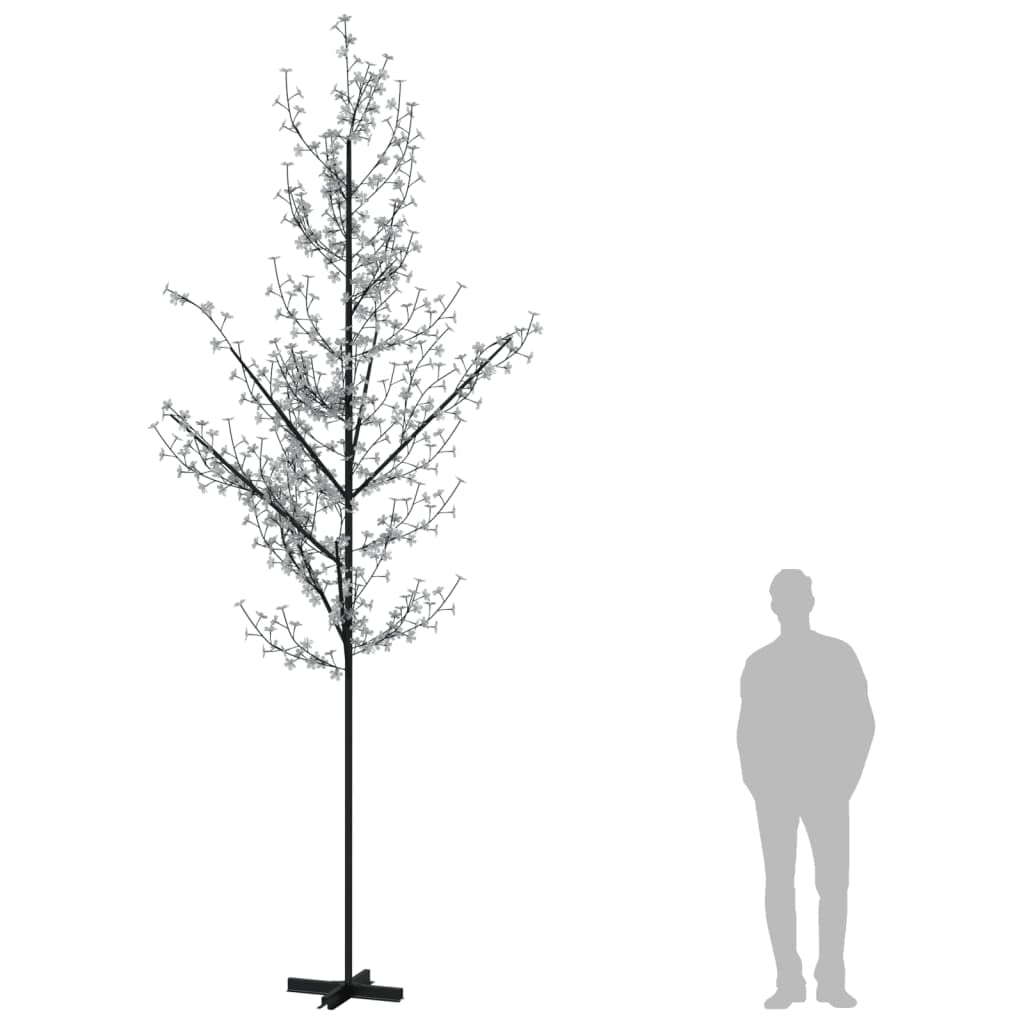 vidaXL LED Baum mit Kirschblüten Lichterbaum Leuchtbaum Kirschblütenbaum Dekobaum Weihnachtsdeko Außen Innen Warmweiß 672 LEDs 400cm