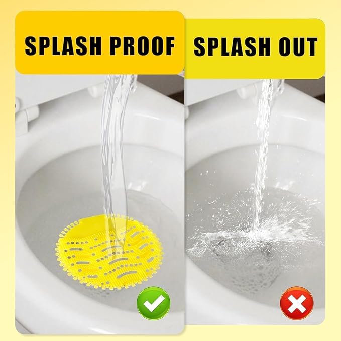 Scentric Urinal Mat for Toilet, (Pack of 10) Lemon Fragrance Urinal Screen Mat, Toilet Mat, Urinal Hygiene Products, Urinal Screen Mats with Fragrance, Anti Splash Urinal Mat. 6 519DAjess0L