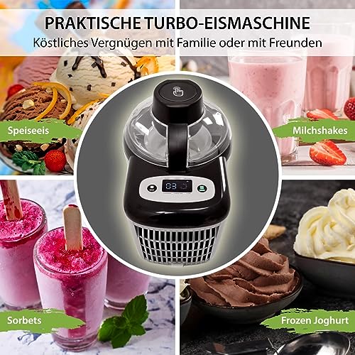 Syntrox Eismaschine Jalis Frozen Yogurt & Milchshake, Softeis selber machen, Kalte Köstlichkeiten zubereiten, Eismaschine mit Nachfüllfunktion – Bild 7