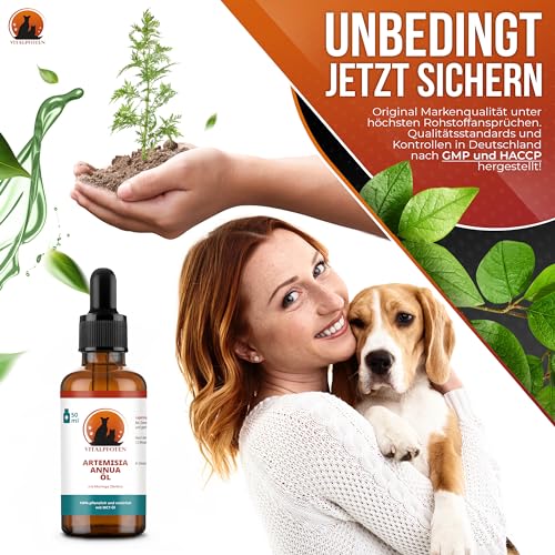 Vitalpfoten Artemisia Annua Öl für Hunde, Katzen und Haustiere 50ml Ratio Extrakt 50:1, alkoholfrei, ohne Zusatzstoffe