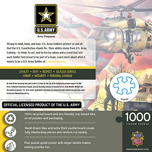 Rompecabezas MasterPieces US Army Firepower de 1000 piezas – Arte vibrante y piezas duraderas – Actividad familiar, desafío mental y entretenimiento educativo para adolescentes o adultos miniatura 3