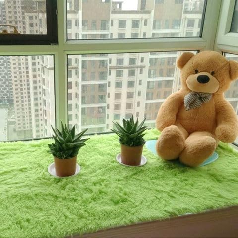 Tapis en peluche vert craquelé 120x160 cm, dossier antidérapant sécurisé pour chambre