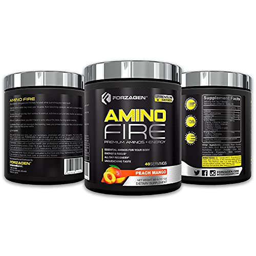 Forzagen Amino Fire 40 Servings, Energy Blend With Bcaas (Peach Mango) #TOP3