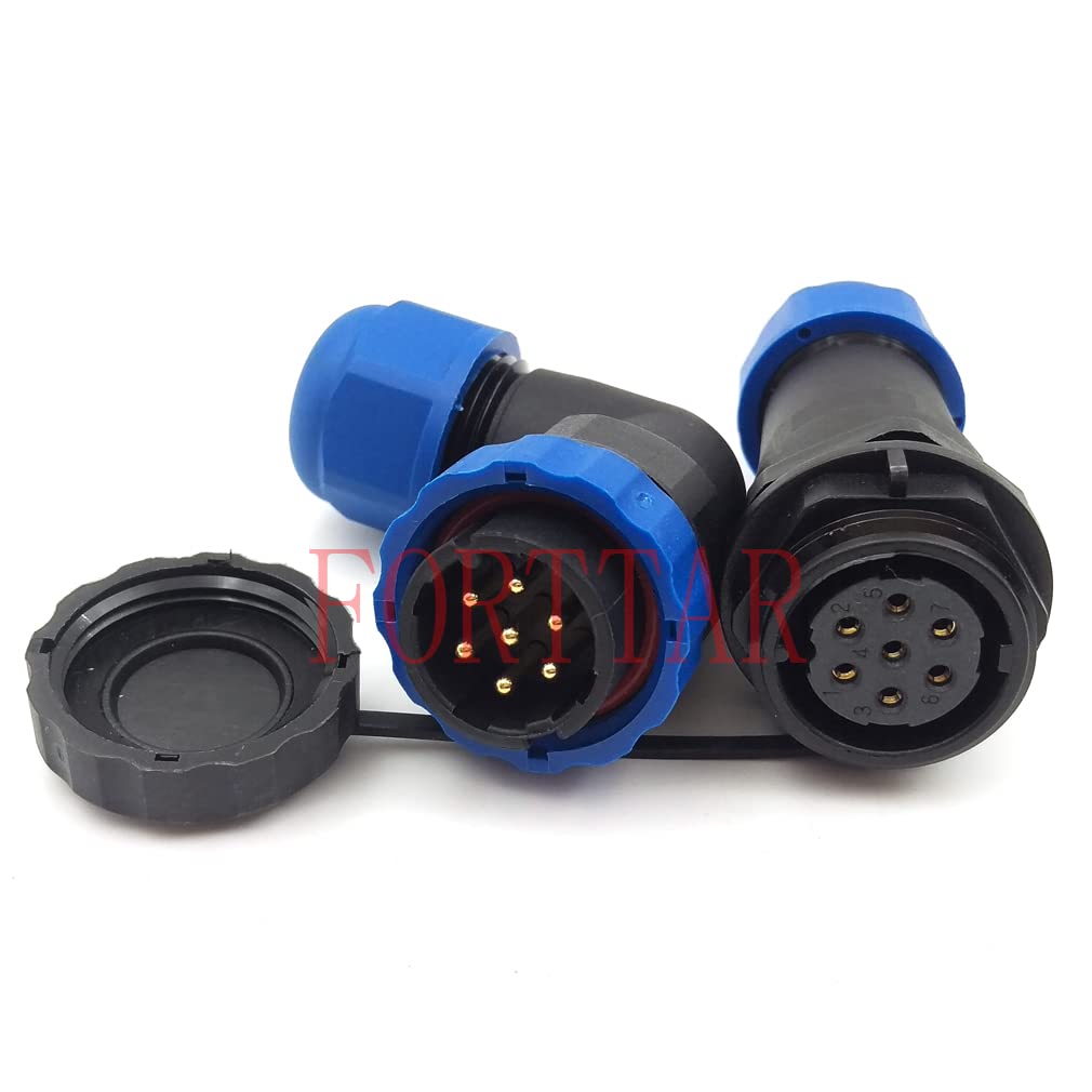 SD20 Series 2 pin Waterproof Connector, 2 Wire IP67 Aviation Electrical AC DC Signal LED Heavy Industrial Equipment Plug Socket (Bulkhead Panel Mount, 2 Pin)