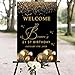 Any Age Black and Gold Glitter Sparkle Birthday Welcome Sign Board With Stand, Custom Welcome Sign For Birthday Party, Welcome Birthday Sign, Welcome Birthday Party Sign