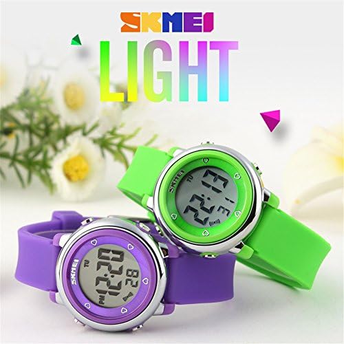 TONSHEN Kids Sport Digital Watches 50M Waterproof 7 Colours Back Lights Outdoor LED Electronic Military Multifunction Rubber Strap Stopwatch Date Watch for Boy Girl Student and Children
