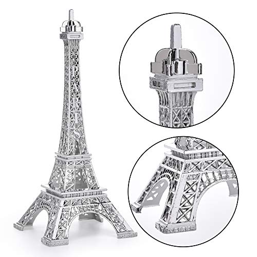 Eiffel Tower Statue Decor, 7 Inch Alloy Metal Collectible Figurine Replica Souvenir Room, Paris Eiffel Tower Party Decoration Table Stand Holder Gift For Cake Topper #TOP2