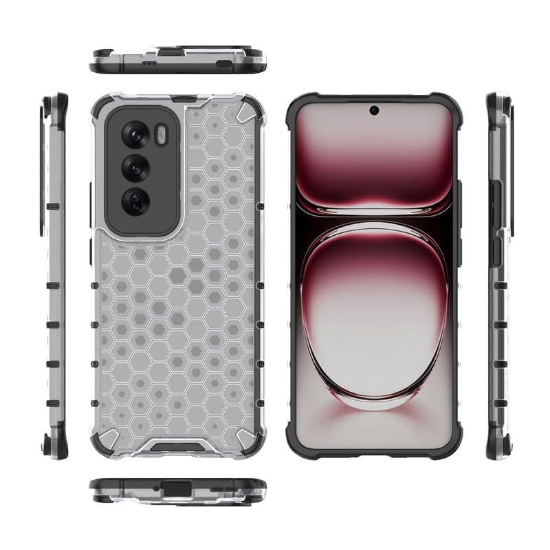 Image of Hard PC Back Case Cover for Oppo Reno 12 5G Anti Slip Ultra Thin Shockproof Reinforced Corners (Polycarbonate|Clear)