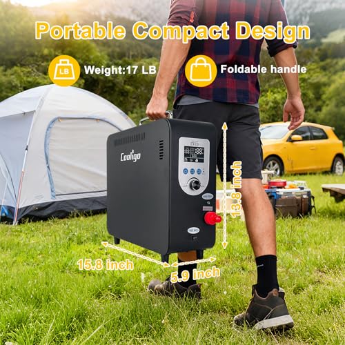 Calentador de Agua a Propano Portátil para Ducha de Camping, 40,900 BTU, Batería Recargable 4500mAh, Ducha sin Tanque para Exterior con Bomba, Calentador de Agua de Mesa para Camping y Vacaciones miniatura 4