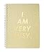 Ban.do Rough Draft Mini Spiral Notebook with Saying, 8.5" x 6.75" with Pockets and 160 Lined Pages, I Am Very Busy (Gold Glitter)