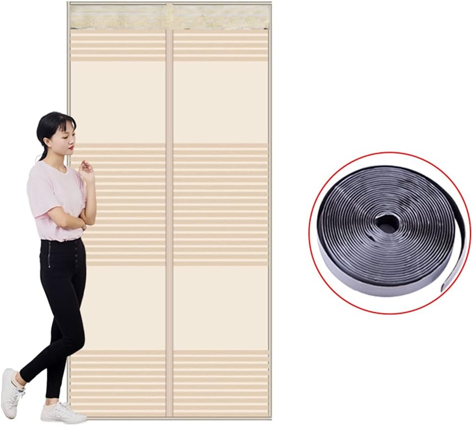 Magnetic Mesh Screen Door, Fiberglass Magnetic Door Curtain Free Punching Self Sealing Pet & Kid Friendly Sliding Patio Door-h 120x220cm(47x87in) (Color : A, Size : 140x220cm(55x87in))