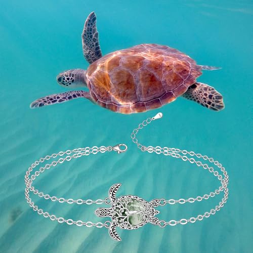 Image of Fenthring Sea Turtle Anklet Bracelets for Women Sterling Silver Ankle