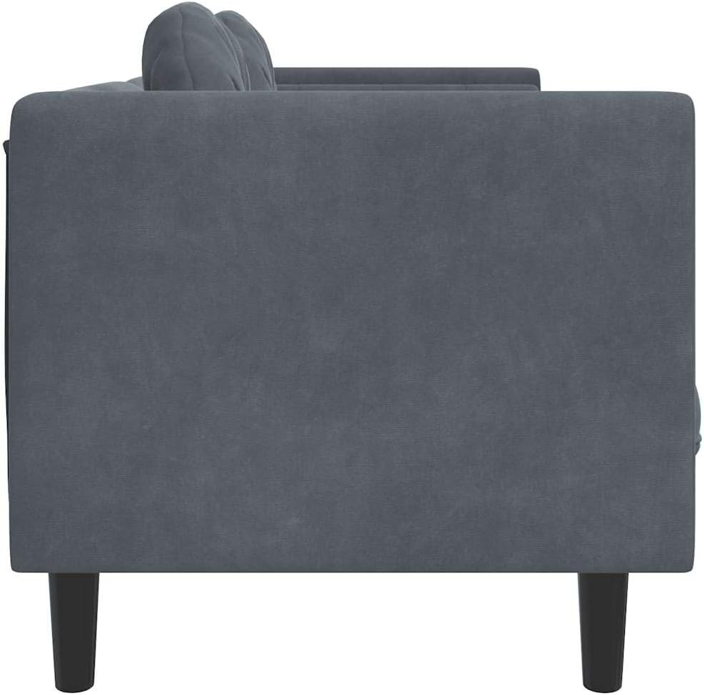 Sofa Dark Grey Velvet (100% Polyester) Living Room Furniture
