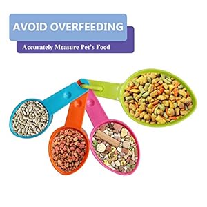 Rypet Dog Food Scoop Set of 4  Plastic Measuring Cups for Dog Cat and Bird Food random Color  Cucciolini Doodles Rypet dog food scoop set of 4  plastic measuring cups for dog cat and bird food random color   cucciolini doodles