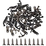 Uonlytech Pestillo Decorativo de Caja de Hierro Retro 40 Piezas Gancho Derecho, Cerradura de Cerrojo para Joyeros, Cofres y Cajones, Herrajes Resistentes para Muebles y Cajas de Madera