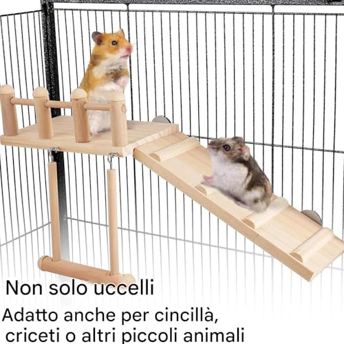 Perchoir pour perroquets avec balançoire pour cages d'inséparables - 8