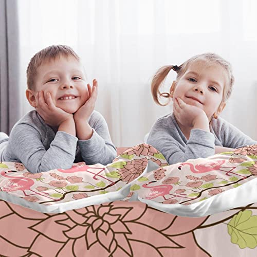 Housse de couette flamant rose rétro avec taie d'oreiller pour linge de lit - 3