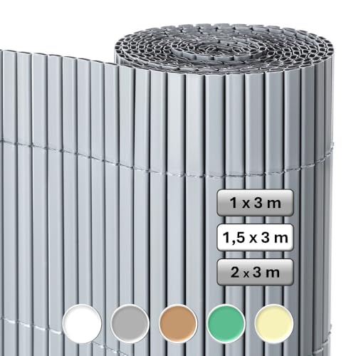 Cañizo PVC de Doble Cara Gris 3x1,5 Metros