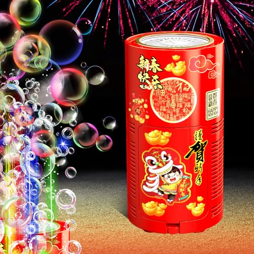 Máquina de Burbujas de Fuegos Artificiales (20 Agujeros con solución de Burbujas de 250 ml), Creador de Burbujas de Fuegos Artificiales con Luces y Sonido Cerrable para Niños, Navidad, Fiesta Máquina de Burbujas de Fuegos Artificiales (20 Agujeros con solución de Burbujas de 250 ml), Creador de Burbujas de Fuegos Artificiales con Luces y Sonido Cerrable para Niños, Navidad, Fiesta