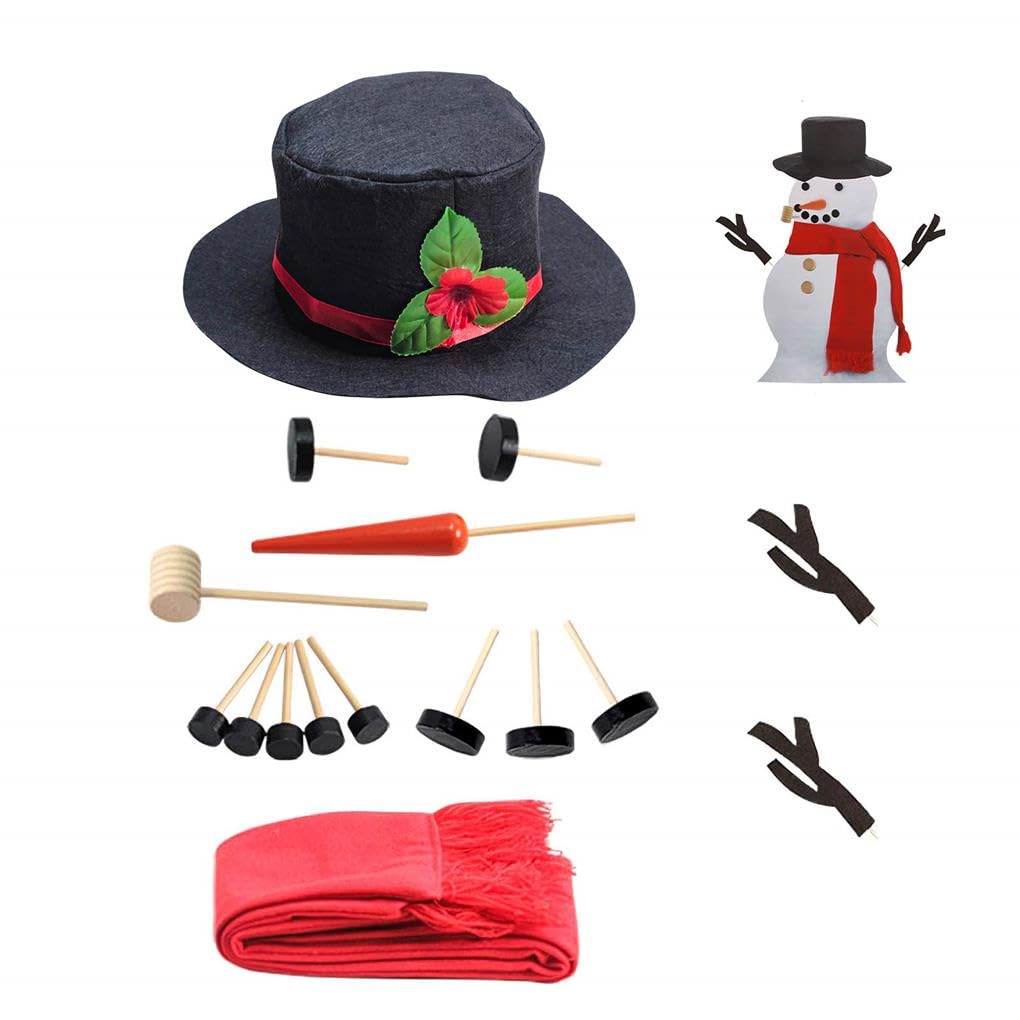 Schneemann-Set, Weihnachts-Kostüm, Urlaubszubehör, Festival-Zubehör, Verkleidungs-Set, verschleißfest, helle Farbe, Cosplay-Requisite, 13-teilig