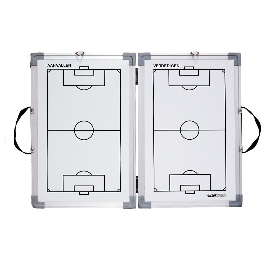 Tableau Tactique Pliable Football | Planche D'entraîneur de Football Magnétique Pliable | Format Déplié 90x120cm | Avec Sac de Transport, Aimants et Accessoires