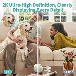 [5G & 2.4G] 2K Caméra de sécurité intérieure pour chambre, Caméra pour animaux de compagnie/chien/bébé avec application téléphonique, AI Détection humaine, vision nocturne, 2-Way Audio, Alexa & Google Home Compatible, avec un stockage en nuage de mois