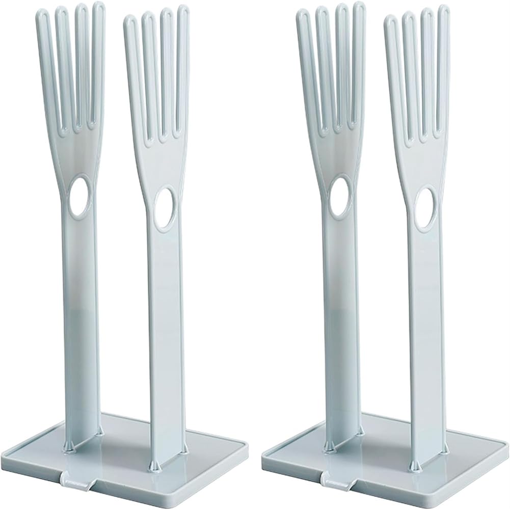 UDSKNV[KSL Kitchen Glove Holder 2 Set Pieces with Towel Storage Hole and Drain Cleaning Glove Dryer- Washing Drying Rack Included