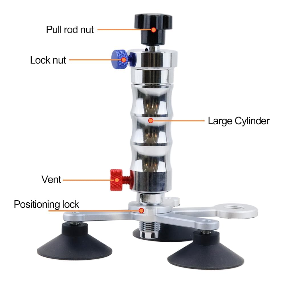 COYEUX Bomba De Vacío De Acero Inoxidable para Reparación De Parabrisas, Herramienta para Reparación De Cristales De Automóvil, con Orificio De Doble Rosca, Soporte para Reparación De Astillas En