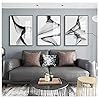 SXXRZA Canvas Artwork 3×19,7×27,7 “(50x70cm) geen frame Abstracte Lijn Zwart Wit Kunst Muur Art Canvas Schilderij Poster Foto voor Woonkamer Morden Home Decor