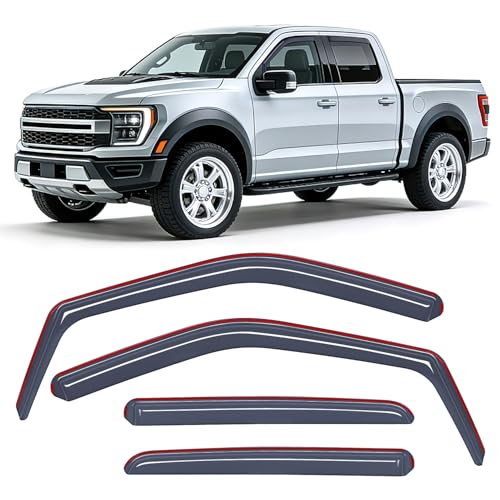 Image of Nilight in Channel Rain Guards for Ford F150 SuperCrew 2015-2020, 4PCS