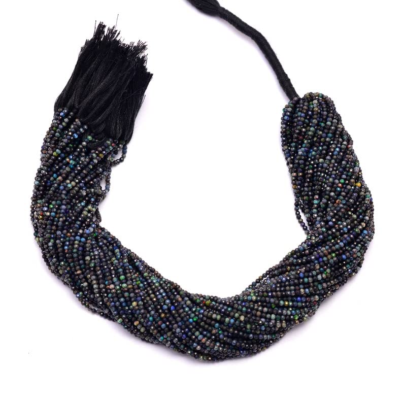 Perles opale noire éthiopienne facettées de qualité supérieure pour joaillerie DIY