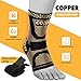 JIUFENTIAN Copper Ankle Brace Adjustable Compression Sleeve (Pair)-Ankle Support Heel Brace for Achilles Tendonitis, Plantar Fasciitis-Eases Swelling and Sprained Ankle(Large)