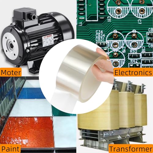 Image of 4 Rolls Clear Heat Tapes, 50mm x 33m(108ft) | Sublimation Tape for Heat Press, Wide Thermal High Temperature Tape for Soldering, Printing, Painting, Circuit Board