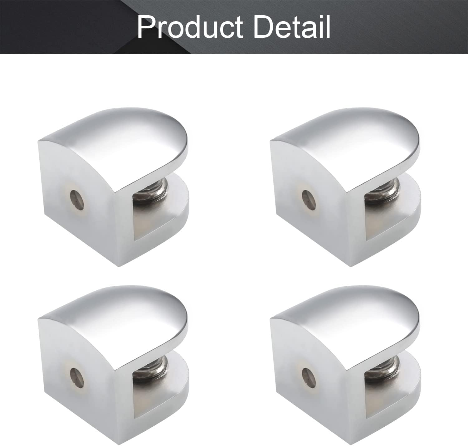 MroMax 10PCS 0.91" x 0.87" x 0.79" (LxWxH) Glass Shelf Bracket Adjustable Zinc Alloy Glass Door Cabinet Clip Silver