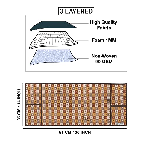 Image of Cotridge 3-Layered Microwave Oven Top Cover With 4 Utility Pockets Suitable for Upto 30 Liter (Color- Brown, Size-36x14 Inches Inches)