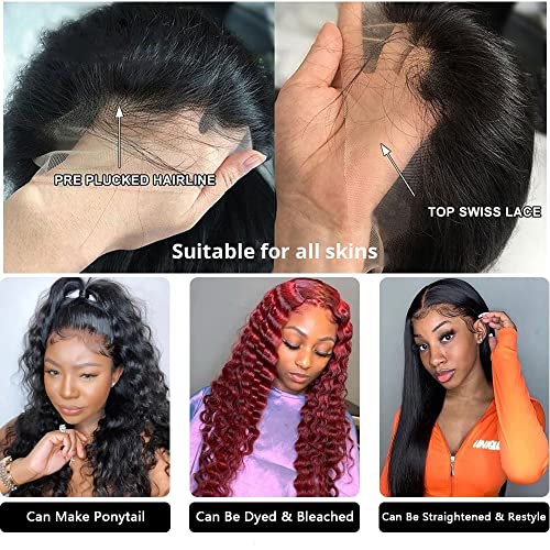 Perruque cheveux humain deep wave femme bresilienne curly lace frontal - 5