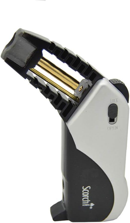 Scorch Torch Butane Refillable Cigar Cigarette, Cooking, Windproof Torch Lighter #61558 (Silver)